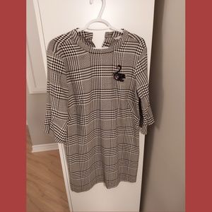 Retro houndstooth mini dress/shirt